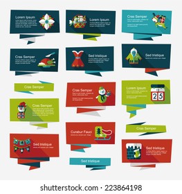 Christmas flat banner background set,eps10