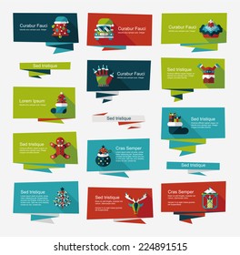 Christmas flat banner background set,eps10