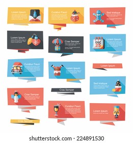 Christmas flat banner background set,eps10