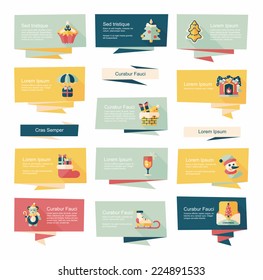 Christmas flat banner background set,eps10