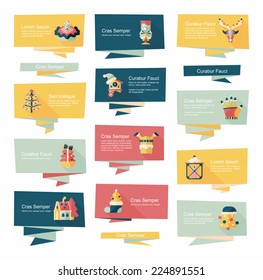 Christmas flat banner background set,eps10