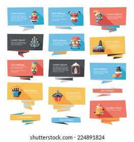 Christmas flat banner background set,eps10