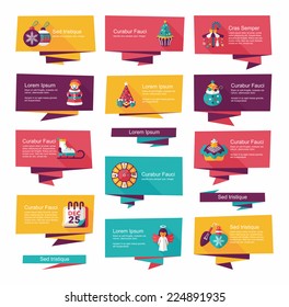 Christmas flat banner background set,eps10
