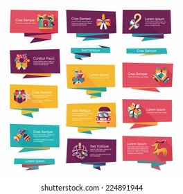 Christmas flat banner background set,eps10