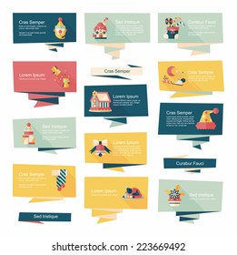 Christmas flat banner set background, eps10