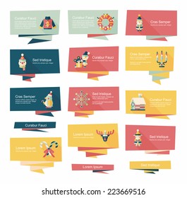 Christmas flat banner set background, eps10