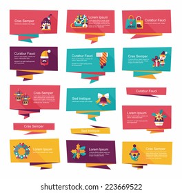 Christmas flat banner set background, eps10