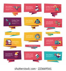 Christmas flat banner set background, eps10