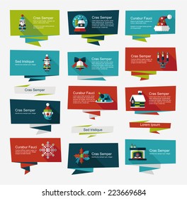Christmas flat banner set background, eps10