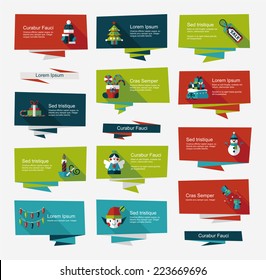 Christmas flat banner set background, eps10