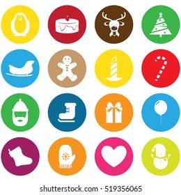Christmas flat color icons set 