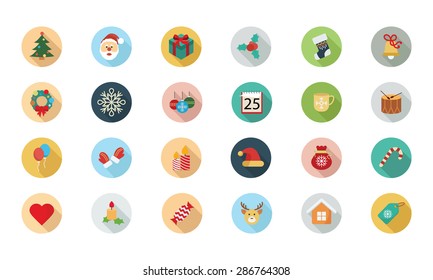 Christmas Flat Colored Icons 1 
