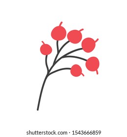 Christmas flat decorations. Merry Christmas. Dried oranges, gingerbread men, candy canes. Freehand vector flat illustration.