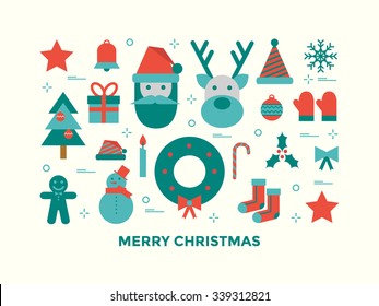 Christmas Flat Design , Illustration