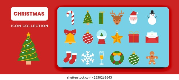 Christmas flat icon illustration design vector collection