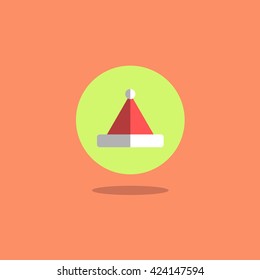 Christmas flat icon illustration of santa hat