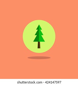 Christmas flat icon illustration of christmas tree