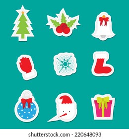 Christmas flat icon set
