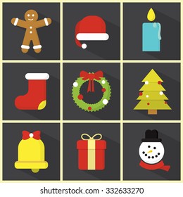 Christmas / Flat Icon Set / Minimal Design