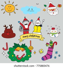 Christmas flat icon set.vecter