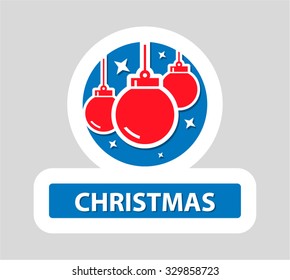 Christmas Flat Icon With Text