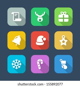 christmas flat icons color set 2
