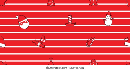 Christmas flat icons drawing with scarf isolated repeat wallpaper tile background cartoon illustration doodle line design. ornaments and decoration, flat design