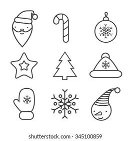 Christmas flat icons for holidays design