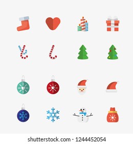 christmas flat icons, christmas icon set