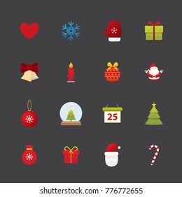 christmas flat icons, christmas icon set