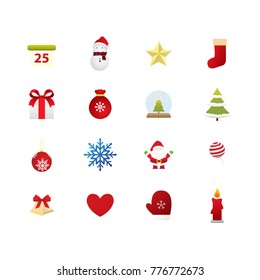christmas flat icons, christmas icon set
