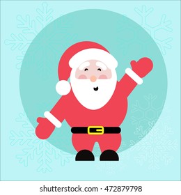 Christmas flat icons on blue background New Year, Elf, Gnome, Christmas