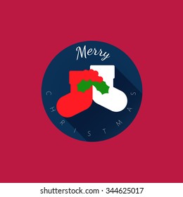 Christmas flat icons socks design