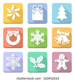  christmas flat icons.vector illustration