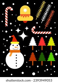 christmas flat illustration for background, banner, poster, template, design, website, element, etc