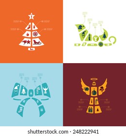 Christmas flat infographic