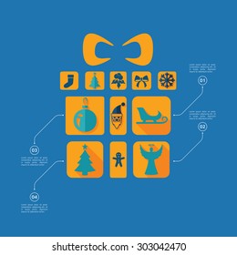 Christmas flat infographic