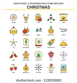 Christmas Flat Line Icon Set - Business Concept Icons Design