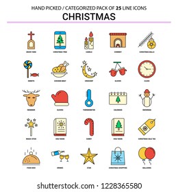 Christmas Flat Line Icon Set - Business Concept Icons Design