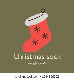 Christmas flat logo. Cartoon. Vector. 
