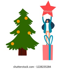 
Christmas in flat style.