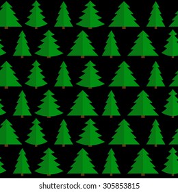 Christmas Flat Tree Seamless Pattern Background Vector Illustration EPS10