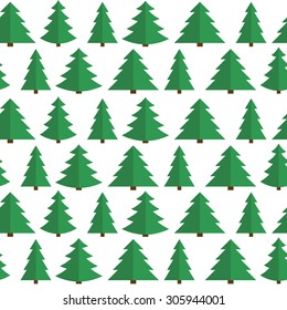 Christmas Flat Tree Seamless Pattern Background Vector Illustration EPS10