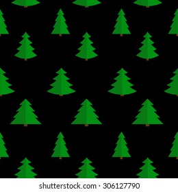 Christmas Flat Tree Seamless Pattern Background Vector Illustration EPS10