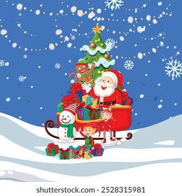 ilustración de Arte vectorial plano de navidad