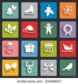 Christmas flat vector icons 