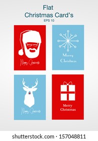 Christmas flatdesign card's. EPS 10