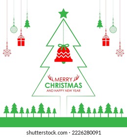 Christmas floral abstract vector background