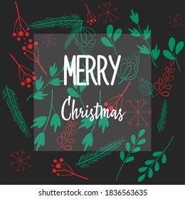 Christmas floral background isolated vector illustration. Festive decoration element. Winter holiday symbol. Decorative floral pattern. Holiday celebration.