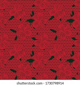 Christmas Floral botanical seamless pattern background suitable for fashion prints, graphics, backgrounds and crafts